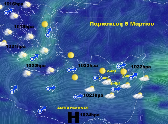 Θερμό ρεύμα αέρα και καλές καιρικές συνθήκες