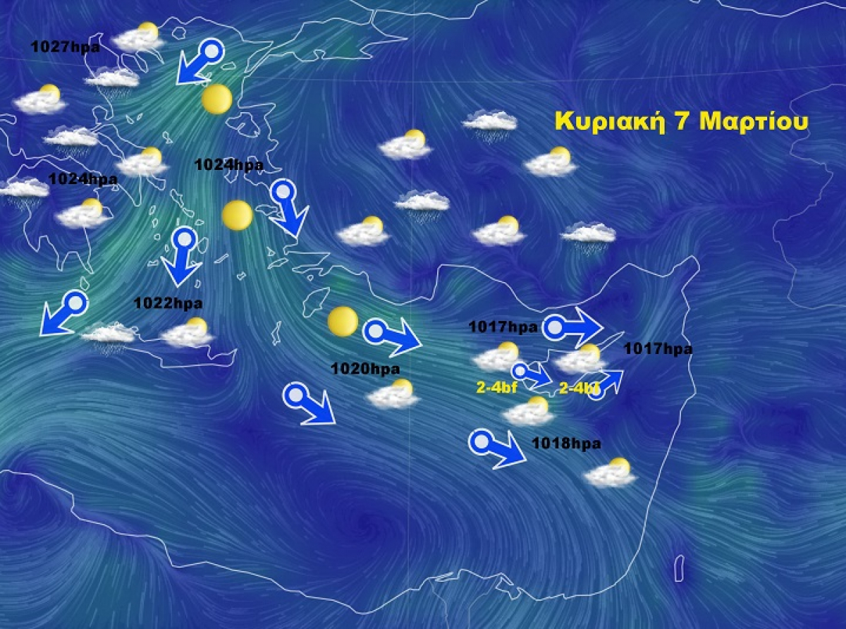 Καλές καιρικές συνθήκες με ηλιοφάνεια και παροδικές νεφώσεις με θερμοκρασίες πάνω της κανονικής