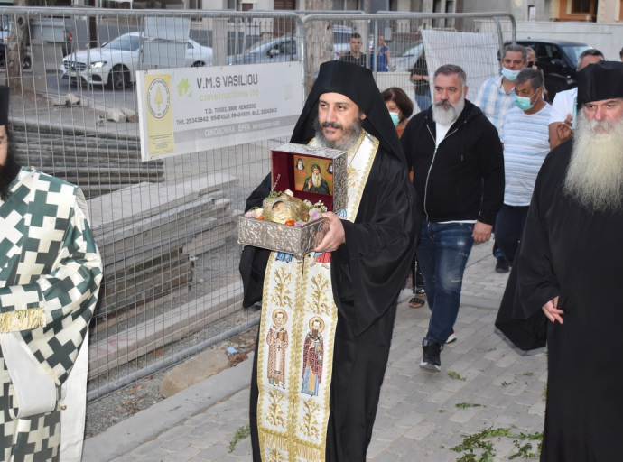 Υποδοχή Τιμίας Κάρας του Οσίου Δαυίδ στη Μητρόπολή Λεμεσού