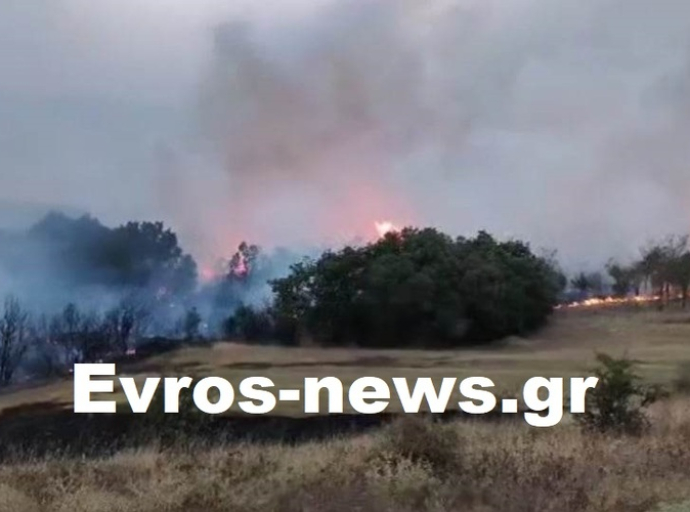 Αλεξανδρούπολη: Μεγάλη φωτιά μεταξύ Πυλαίας, Μελίας 