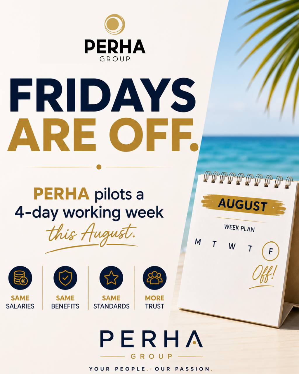 Η PERHA Group δοκιμάζει την τετραήμερη εργασία, επενδύοντας στην εμπιστοσύνη και την ευημερία των ανθρώπων της